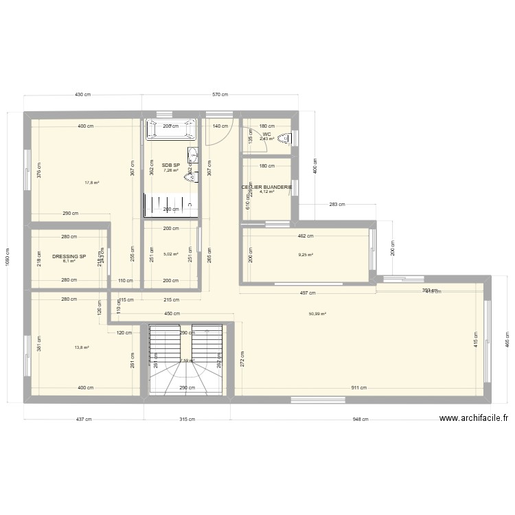 1 RDC ESC AU FOND BOIS LEROI 10M. Plan de 10 pièces et 124 m2