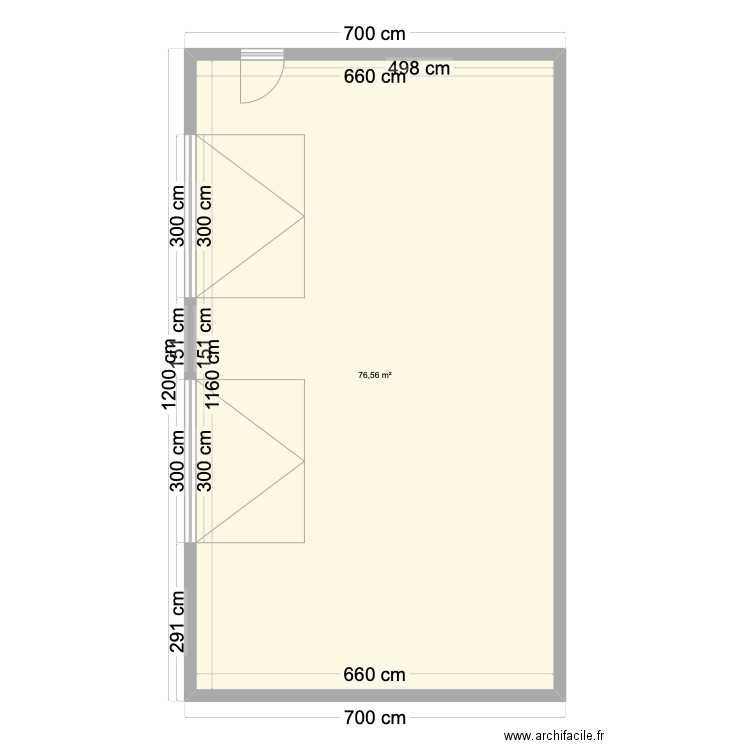 garage sully. Plan de 1 pièce et 77 m2