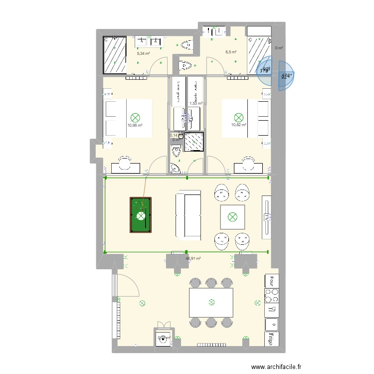 PROJET Montreuil (Urbanisme). Plan de 11 pièces et 86 m2