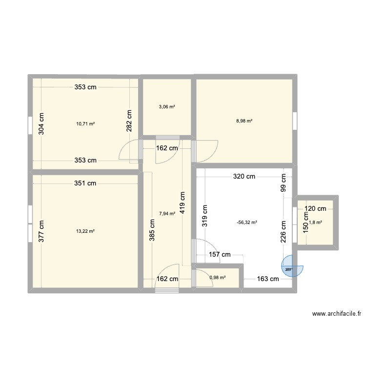 APPARTEMENT ESTELLE. Plan de 8 pièces et 58 m2