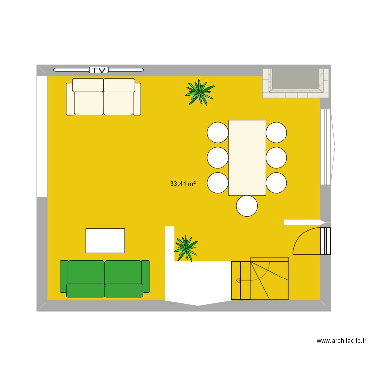 ATTARD SADIK. Plan de 1 pièce et 33 m2