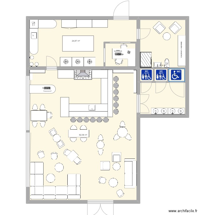 FROMAGES ET COPAINS. Plan de 7 pièces et 136 m2