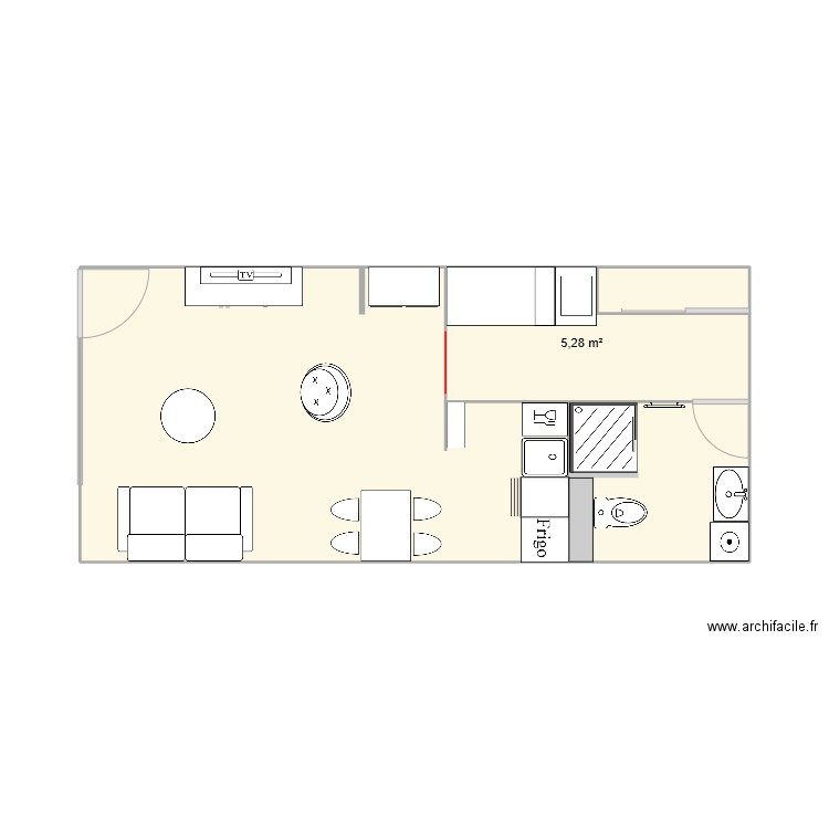 Orcière 1. Plan de 4 pièces et 31 m2