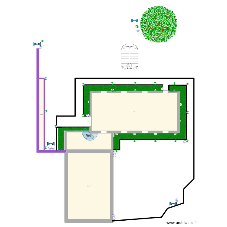 R+1 xx. Plan de 5 pièces et 213 m2