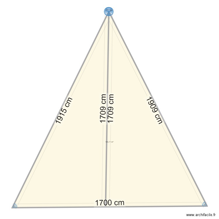 TOIT SUD vierge. Plan de 1 pièce et 144 m2