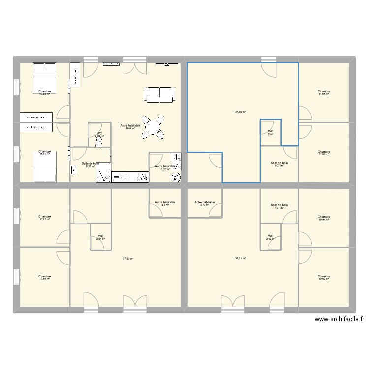 PLAN LOCATION . Plan de 22 pièces et 281 m2