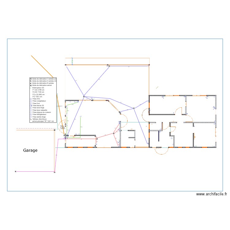 plan des prises partie jour. Plan de 0 pièce et 0 m2