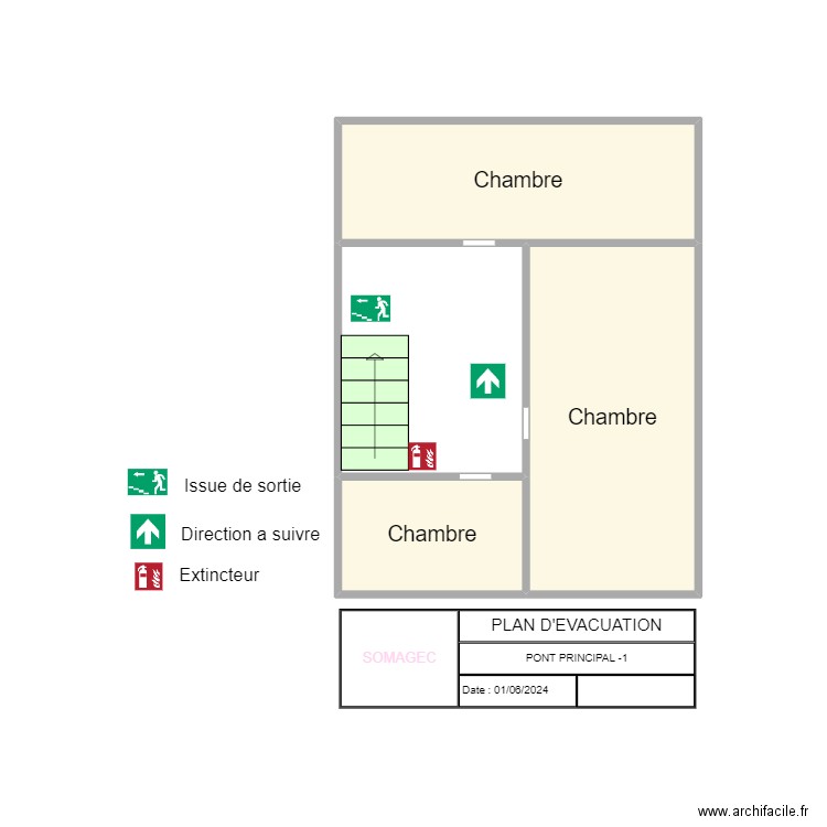 CHINA -1 C. Plan de 4 pièces et 11 m2