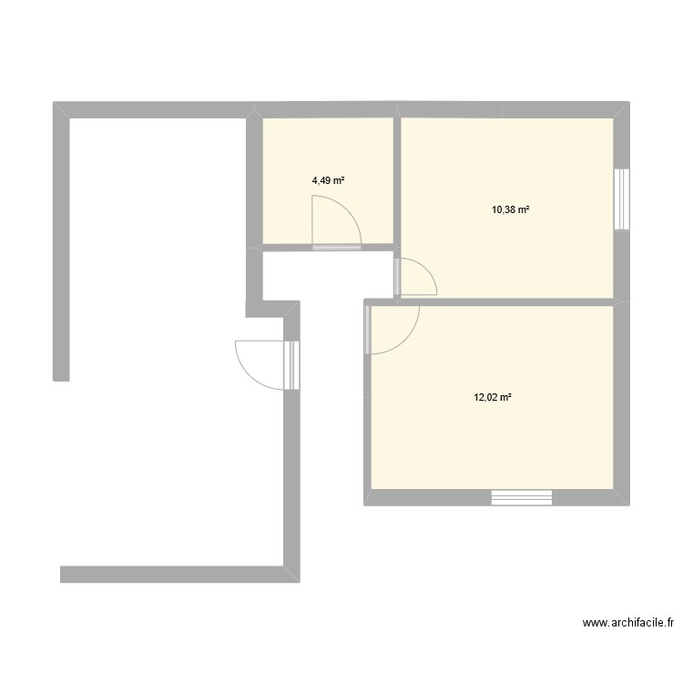 Plan maison. Plan de 3 pièces et 27 m2