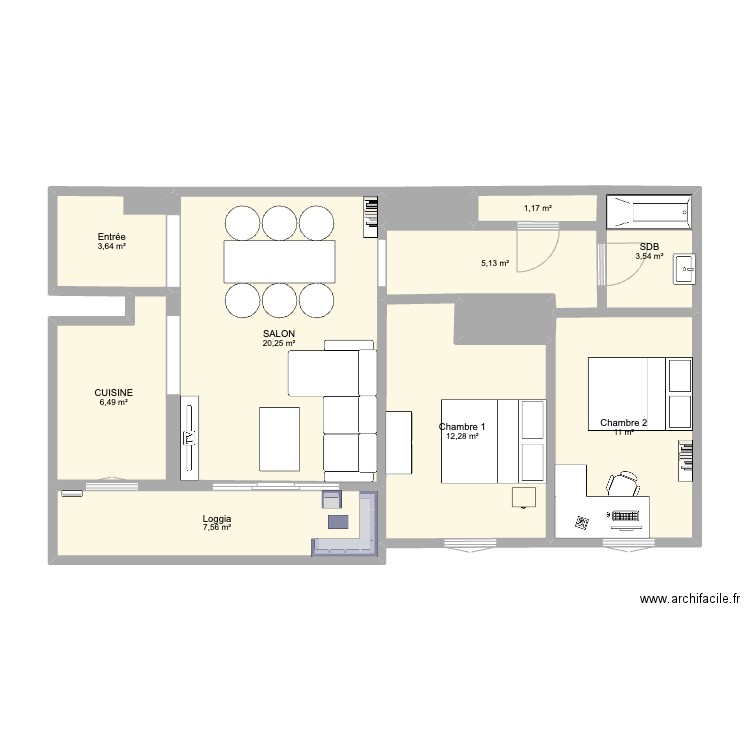 Appartement Saint cloud . Plan de 11 pièces et 73 m2