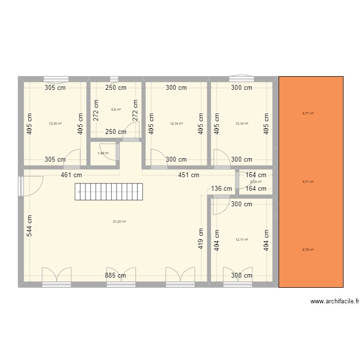 lamasquere. Plan de 13 pièces et 254 m2