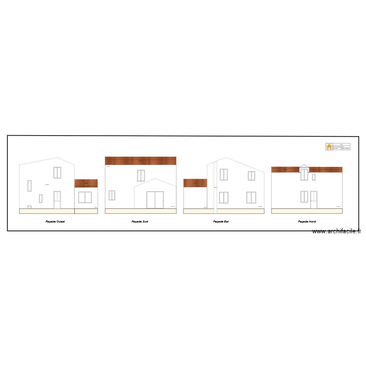 Projet - Toutes façades. Plan de 0 pièce et 0 m2