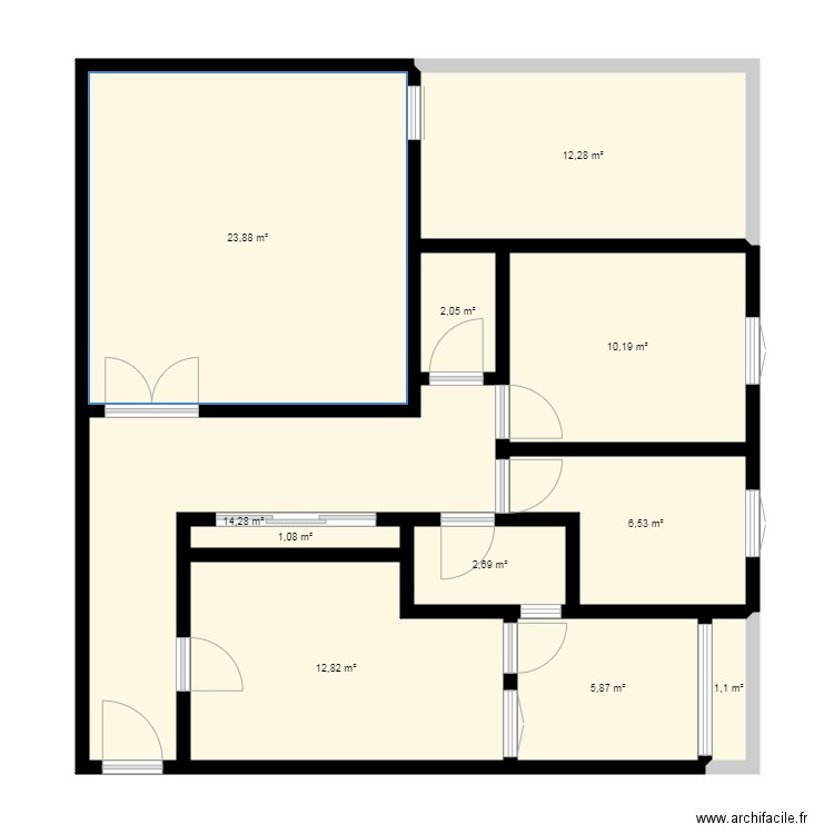 maison ouled fayet. Plan de 11 pièces et 93 m2