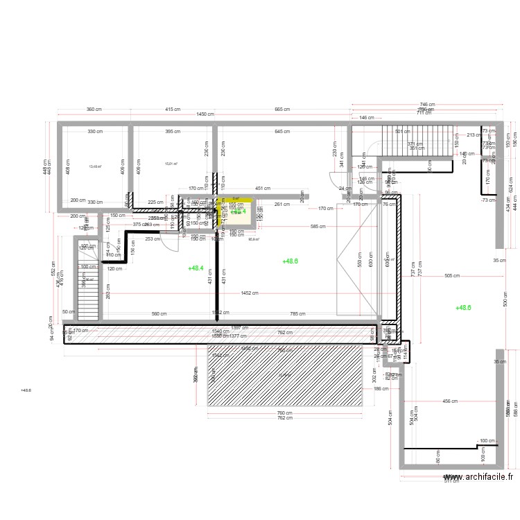 implantation sous sol mazurier dimanche. Plan de 10 pièces et 172 m2