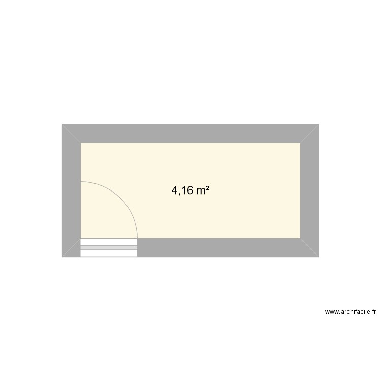 cpe. Plan de 1 pièce et 4 m2