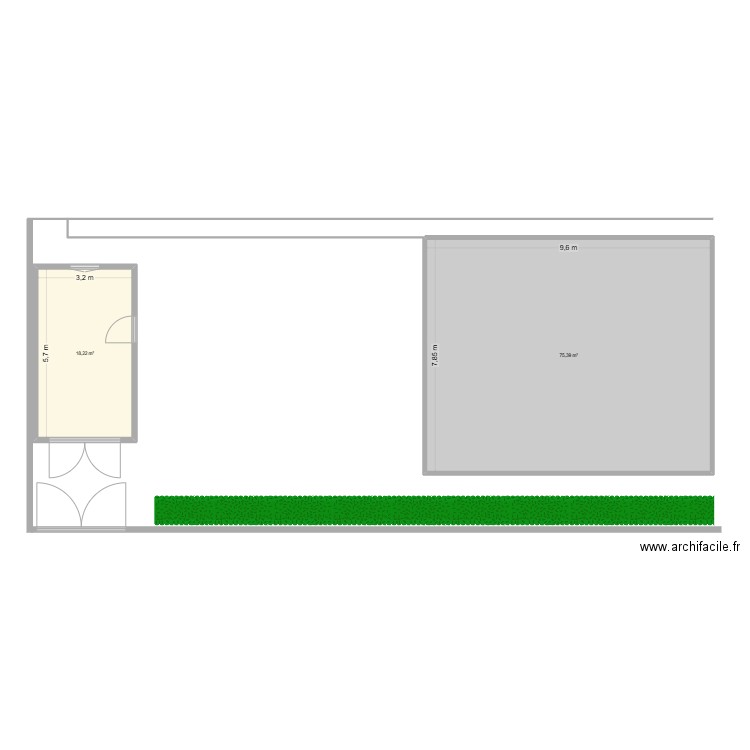 GARAGE 18 RVT. Plan de 2 pièces et 94 m2