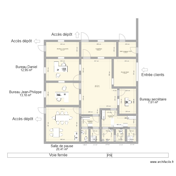 ORLEANS_PLAN BUREAU. Plan de 16 pièces et 142 m2