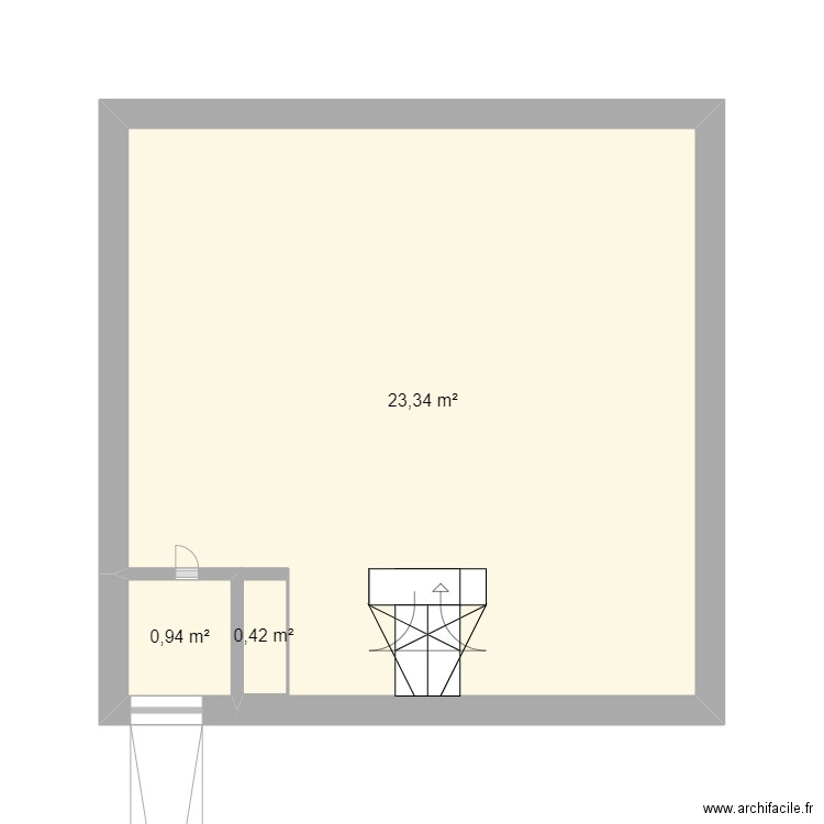 maison papa. Plan de 3 pièces et 25 m2