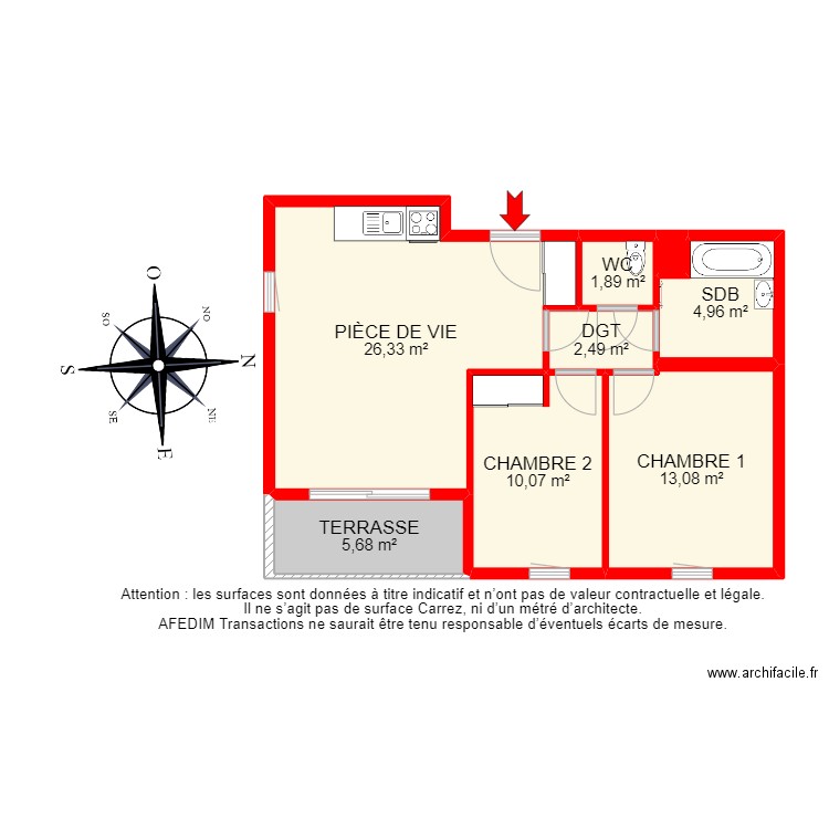 BI 19886 - . Plan de 9 pièces et 83 m2