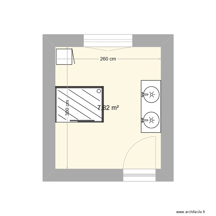 salle de bain. Plan de 1 pièce et 8 m2