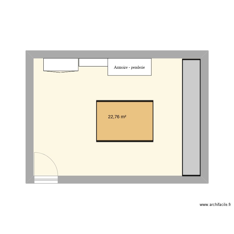 atelier meri. Plan de 1 pièce et 23 m2