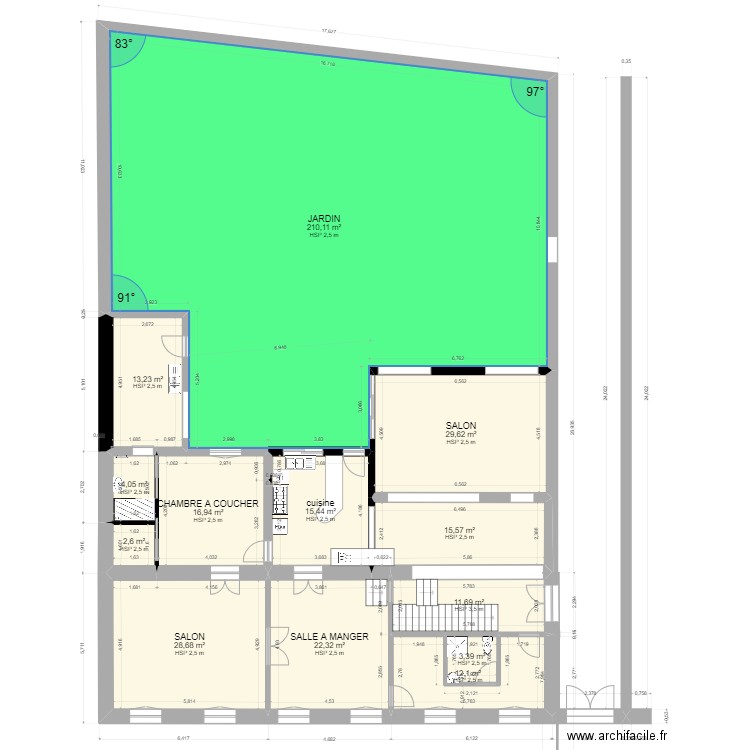 WIMILLE REZ DE CHAUSSEE  SANS MOBILIER . Plan de 13 pièces et 386 m2