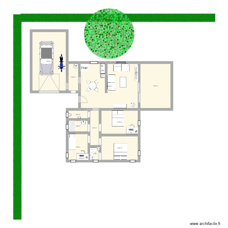 projet 1. Plan de 11 pièces et 130 m2