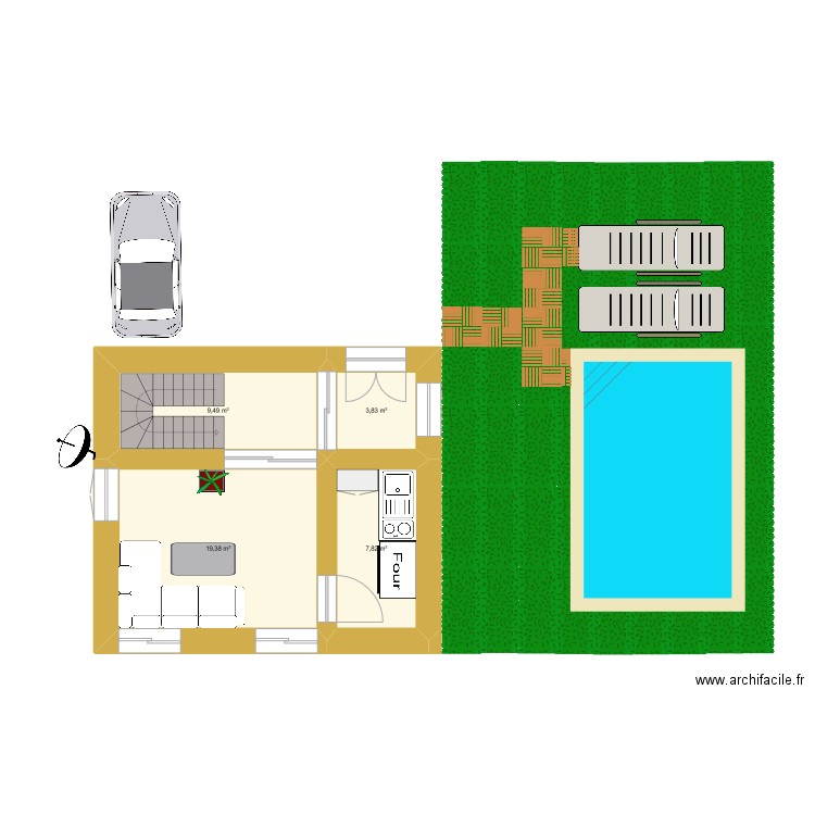 HAPPINESS. Plan de 4 pièces et 41 m2