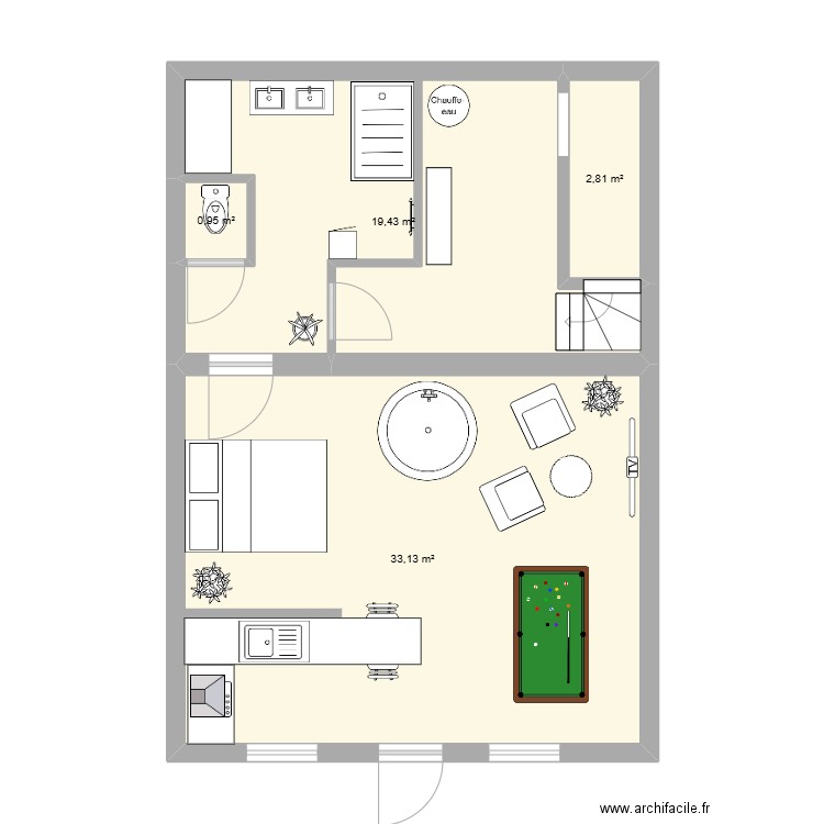 plan blanzy. Plan de 4 pièces et 56 m2