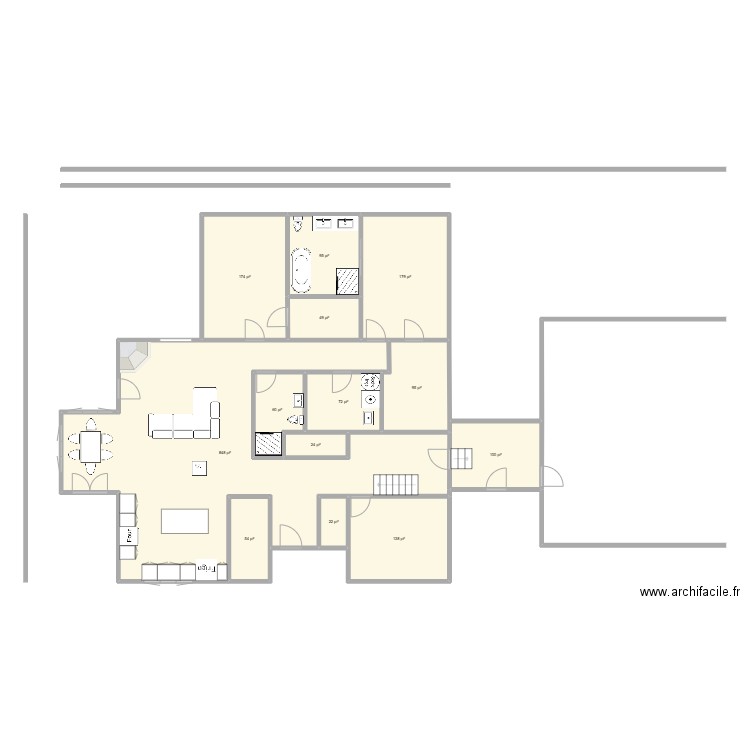 002 Archi Magog. Plan de 13 pièces et 178 m2