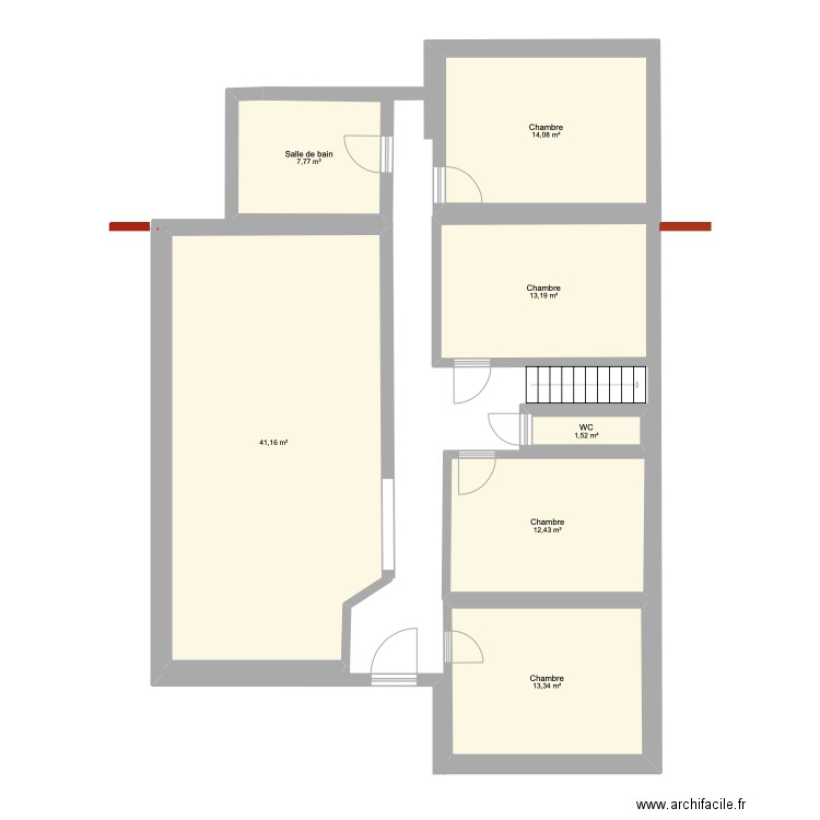 Maison lillois. Plan de 7 pièces et 104 m2