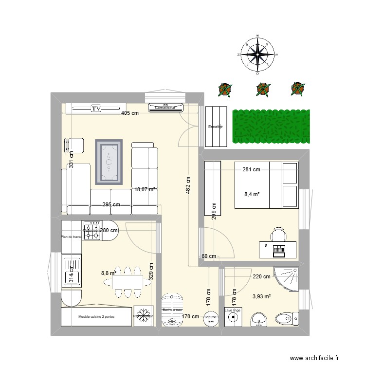 Plan Maison LOGHRIS sans GARAGE. Plan de 4 pièces et 39 m2