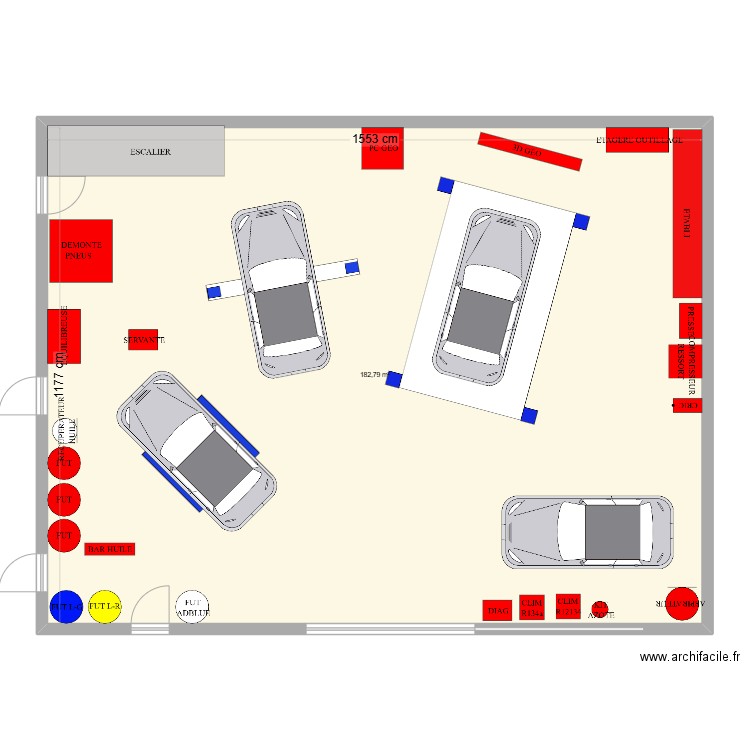 GARAGE 2. Plan de 1 pièce et 183 m2