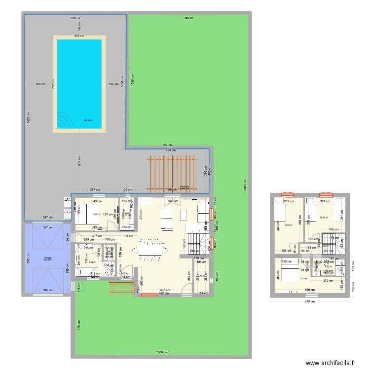 Plan maison 19/11. Plan de 14 pièces et 475 m2