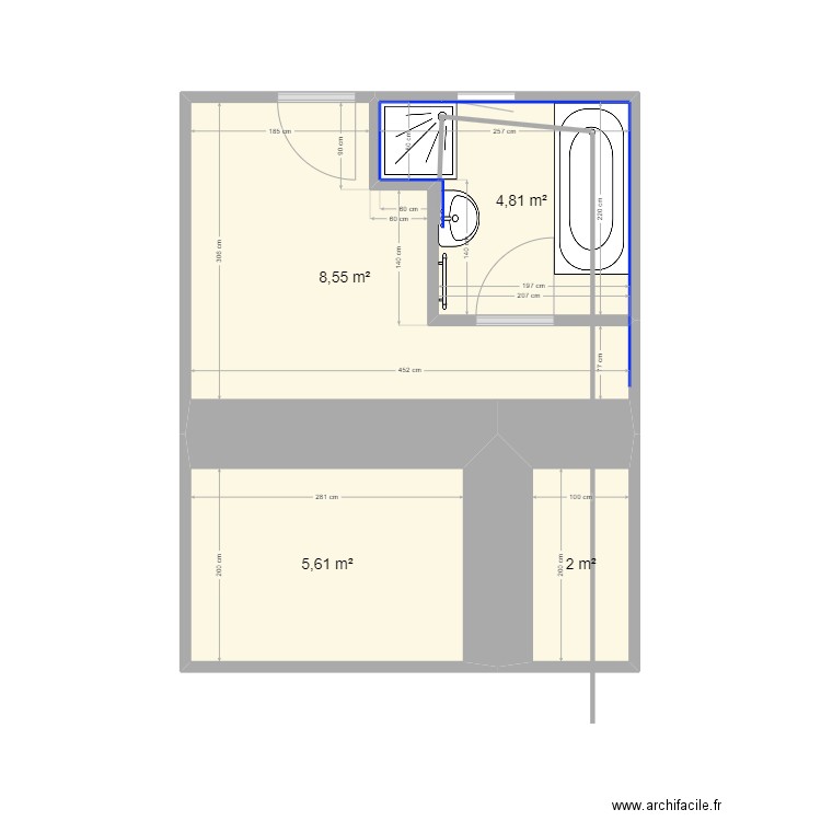 piecehumide. Plan de 4 pièces et 21 m2