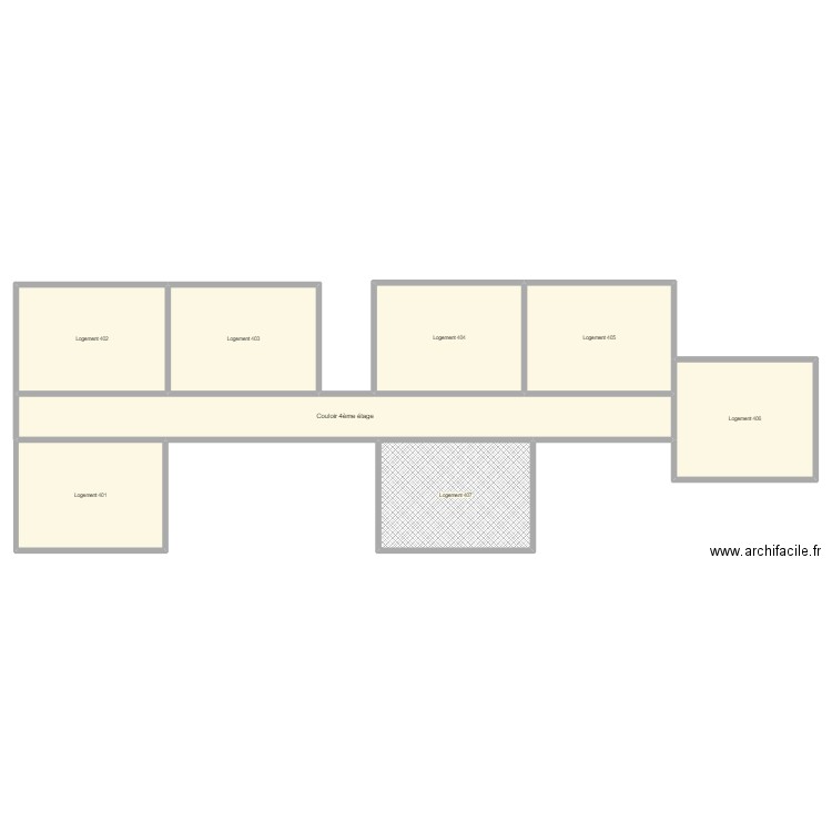 brouillon. Plan de 8 pièces et 529 m2