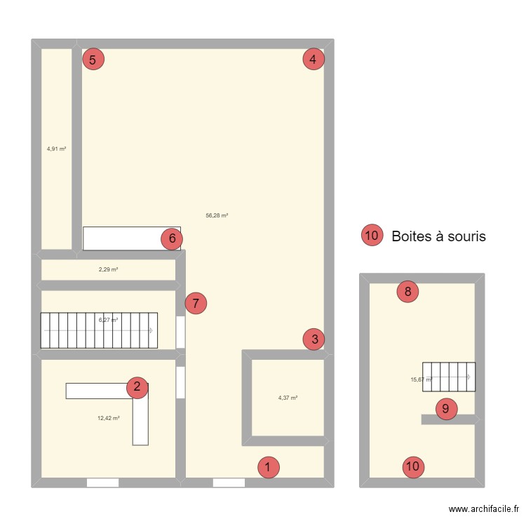 BOUCHERIE LAMBERT. Plan de 7 pièces et 102 m2