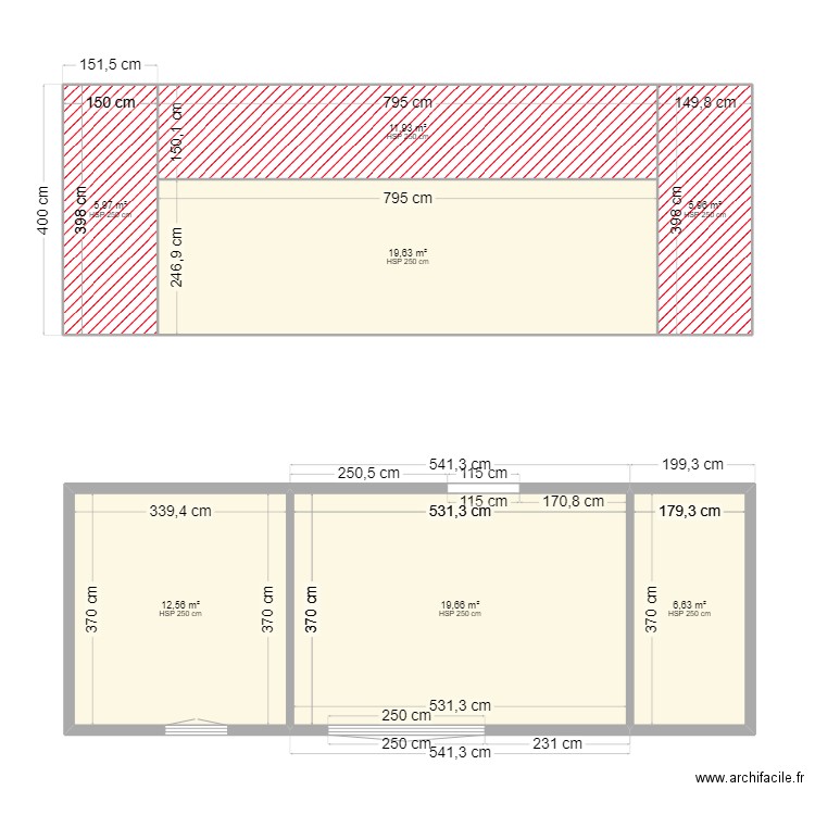 bouyon. Plan de 7 pièces et 82 m2