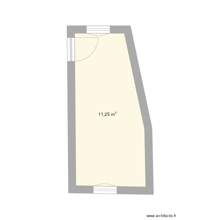 Atelier . Plan de 1 pièce et 11 m2