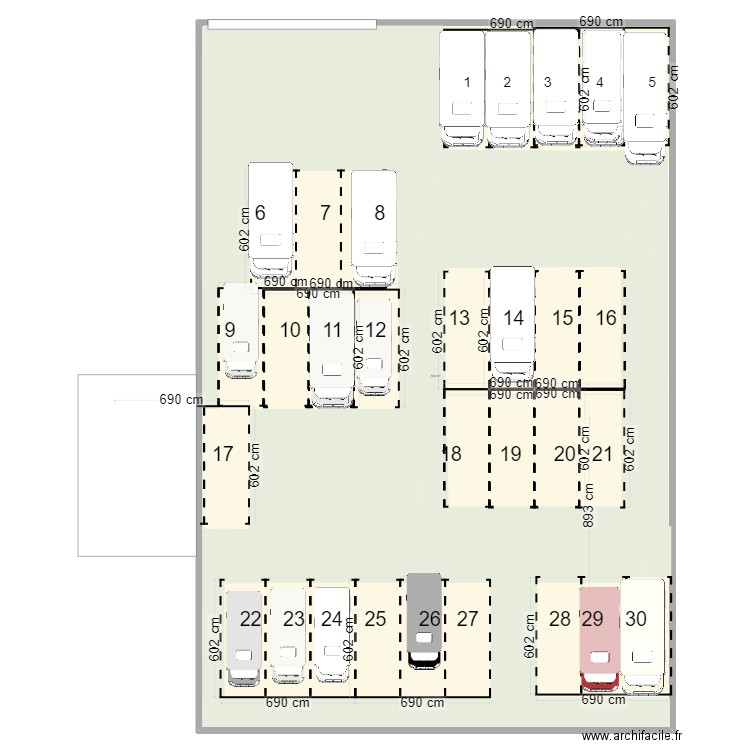 location caravannes hangars fermé ep6. Plan de 1 pièce et 864 m2