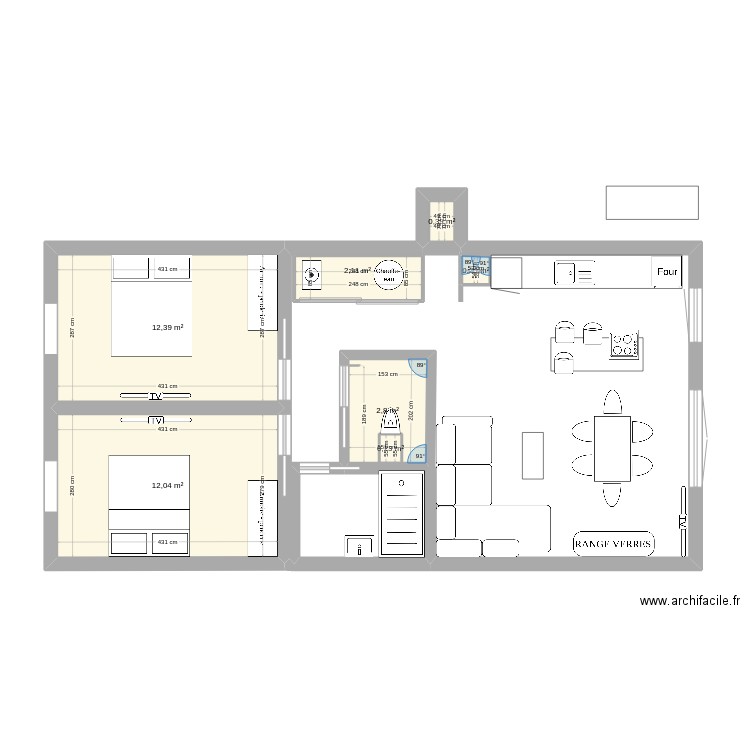 APPARTEMENT ELENA2. Plan de 7 pièces et 31 m2