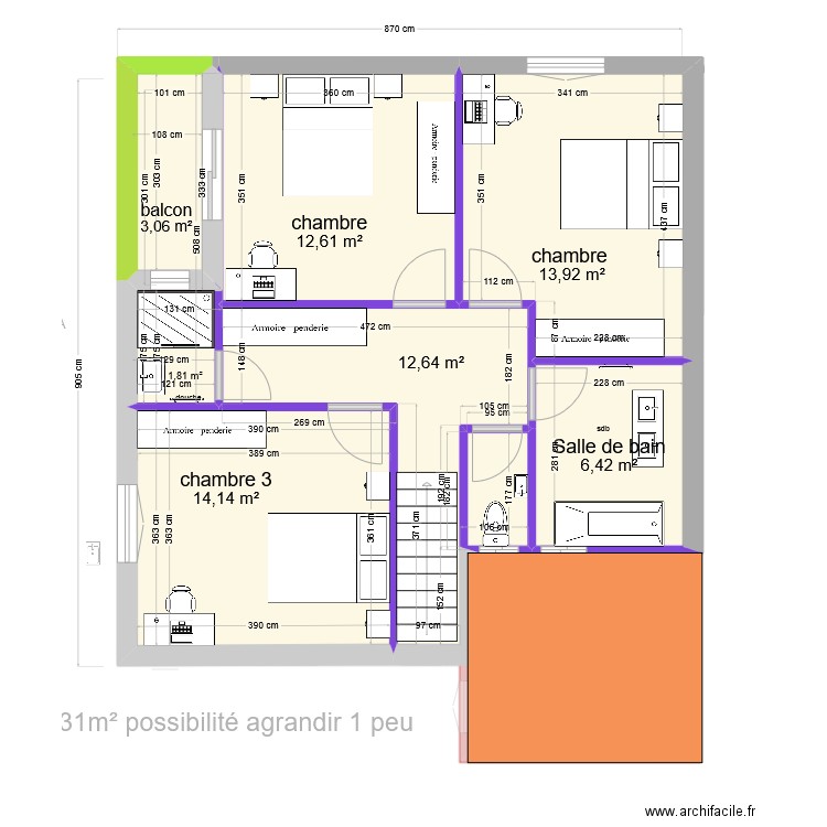 villelongue 1 type claira CES 90m². Plan de 12 pièces et 141 m2