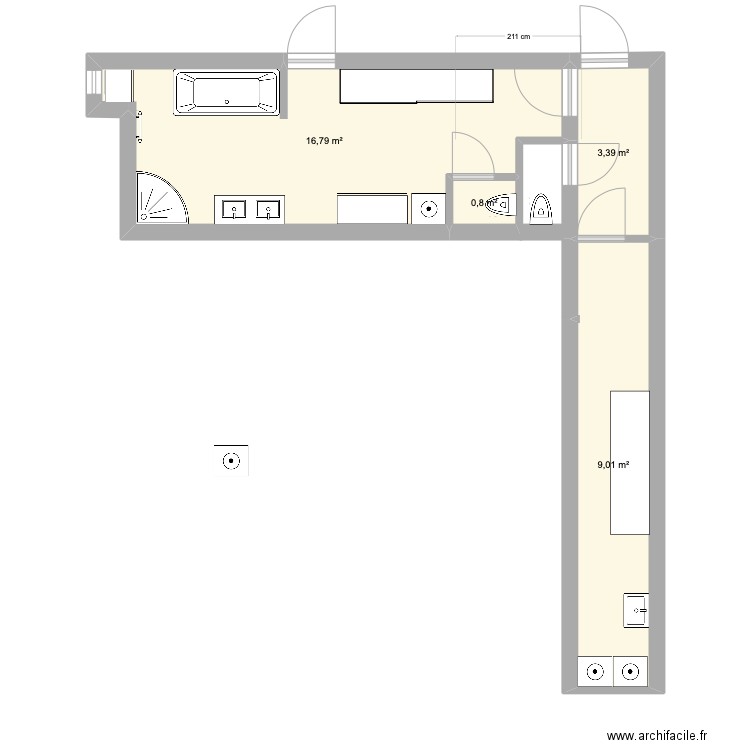 SALLE DE BAIN 3. Plan de 4 pièces et 30 m2