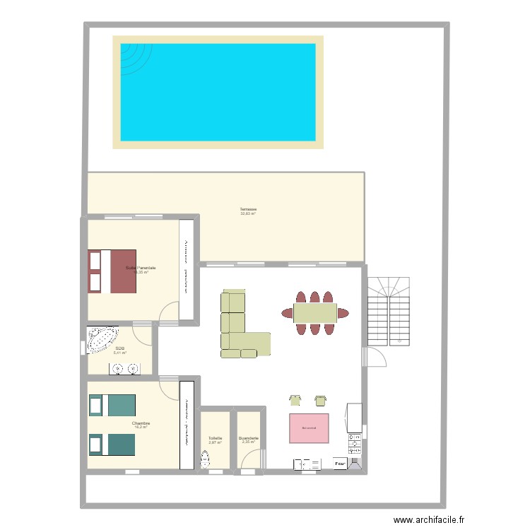 Plan 2. Plan de 6 pièces et 78 m2