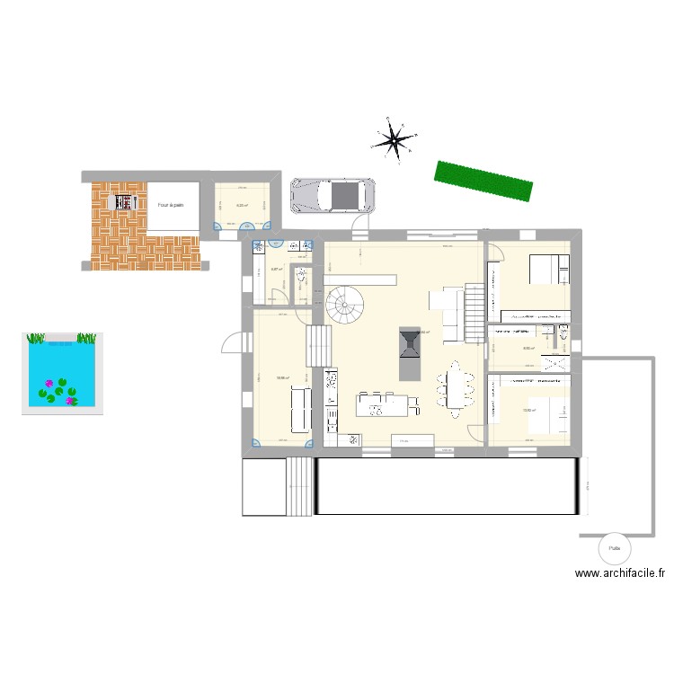 Bordeleix v8. Plan de 16 pièces et 367 m2