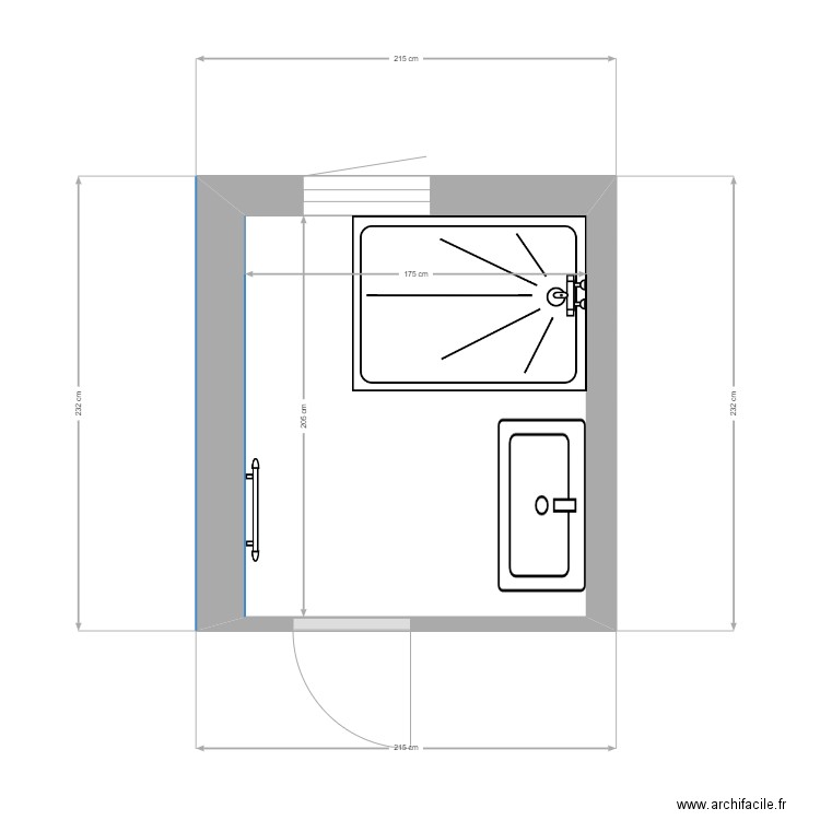 SDB LAETITIA CHOLLET. Plan de 1 pièce et 4 m2