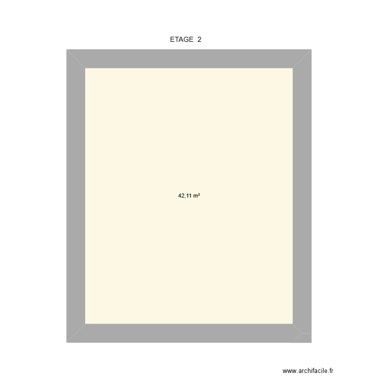 ETAGE   2. Plan de 1 pièce et 42 m2