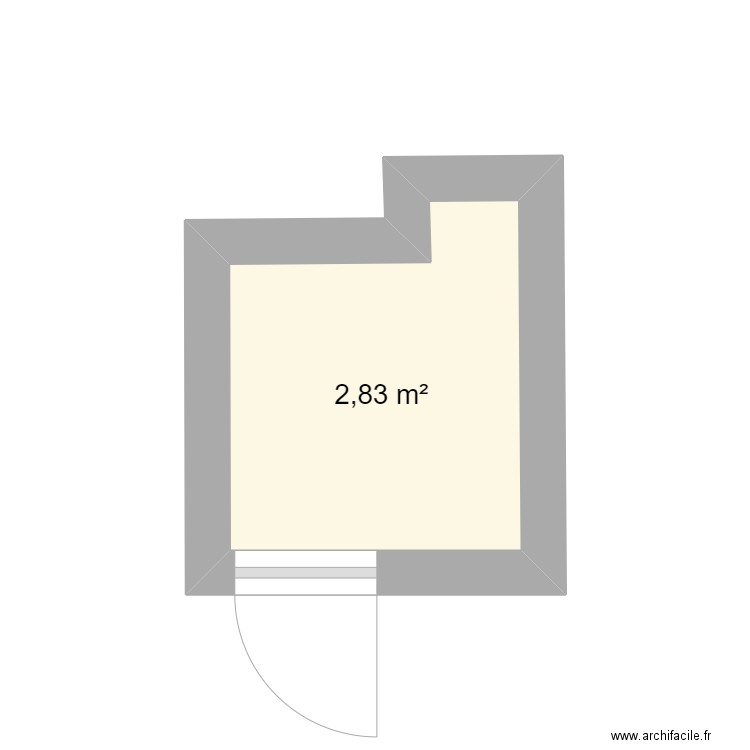 salle d'eau01. Plan de 1 pièce et 3 m2