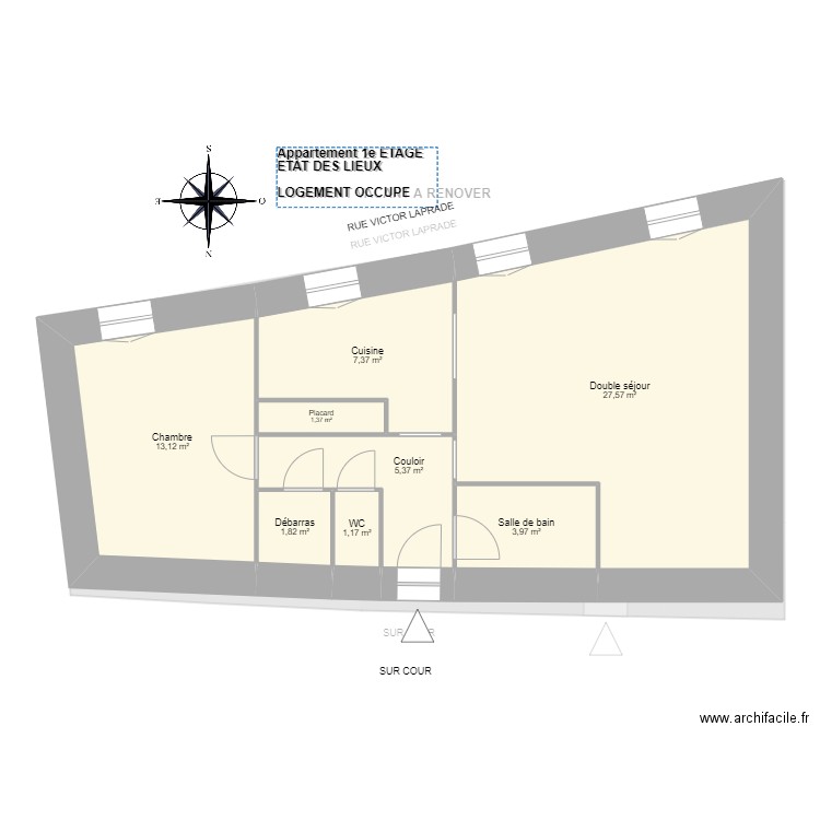 ROUX. Plan de 15 pièces et 125 m2