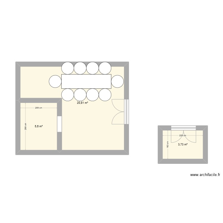 plan . Plan de 3 pièces et 30 m2